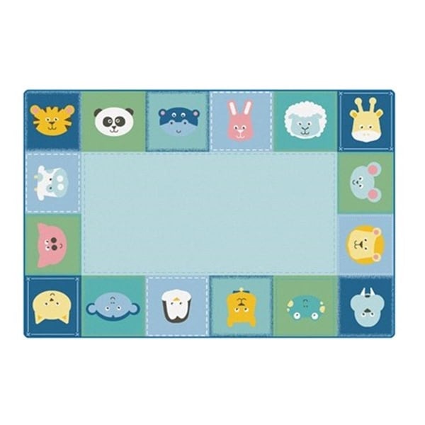 Carpets For Kids 6 x 9 ft. Kidsoft Baby Animals Border RugPrimary Rectangle 2556 - main